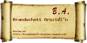 Brandschott Arszlán névjegykártya